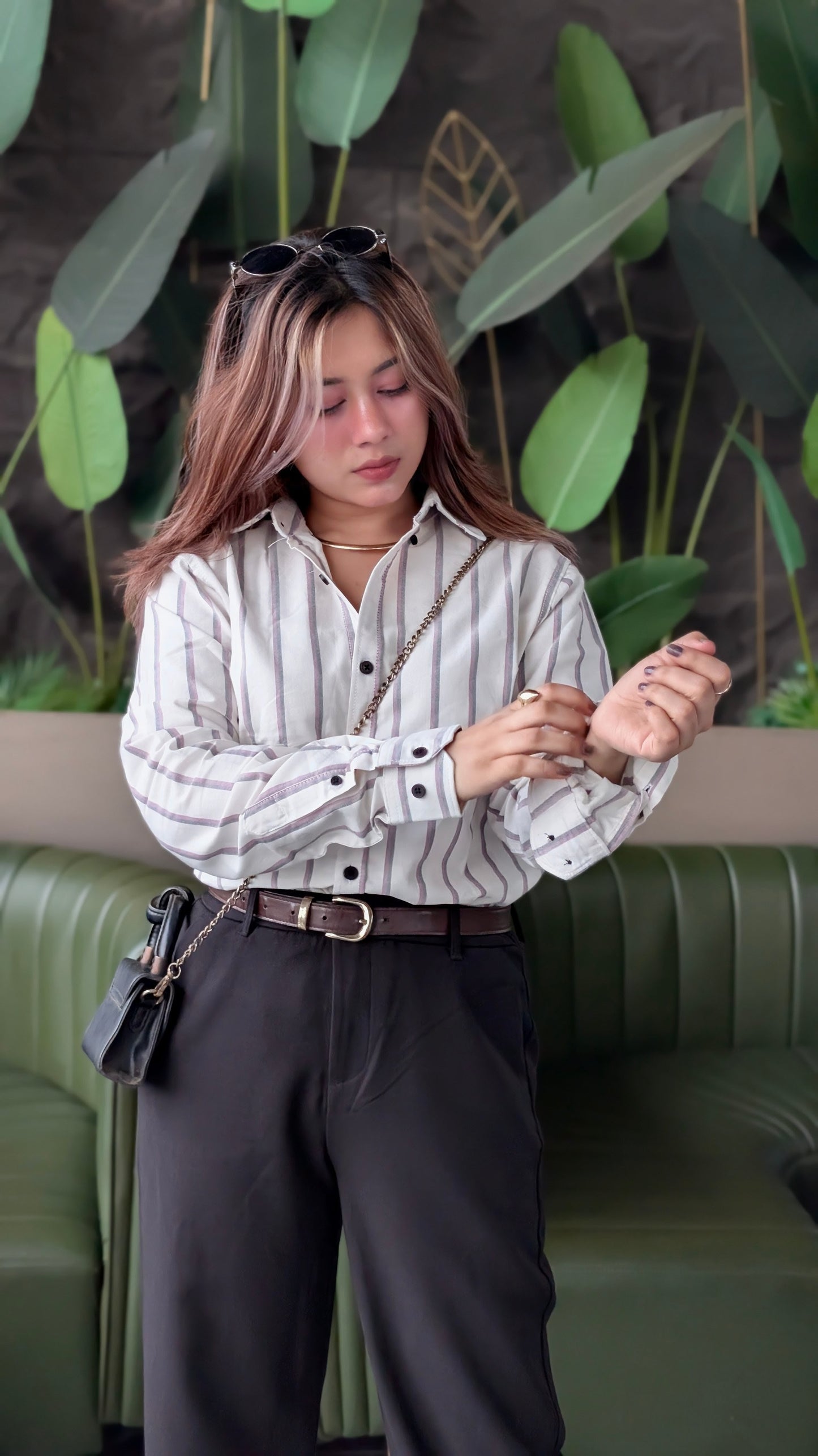 Uni Liur Signature Vanilla Haze Stripe Shirt.