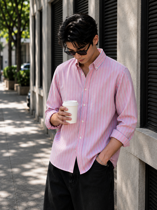 Uni Liur Signature Cotton Candy Stripe Shirt.