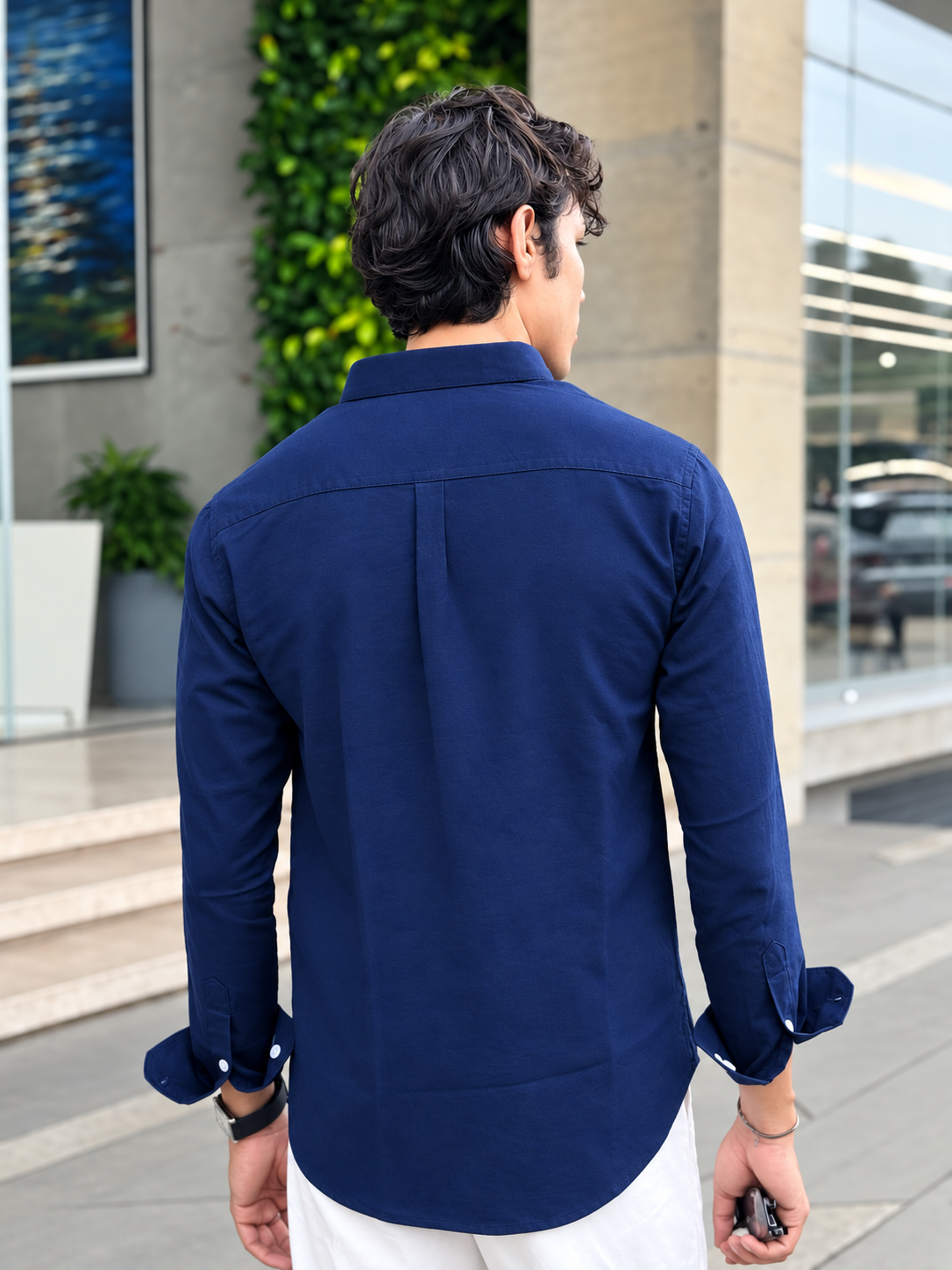 Oxford Navy Blue Full sleeve Shirt.
