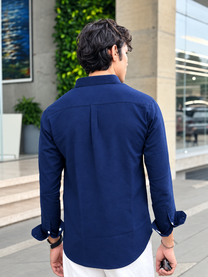 Oxford Navy Blue Full sleeve Shirt.
