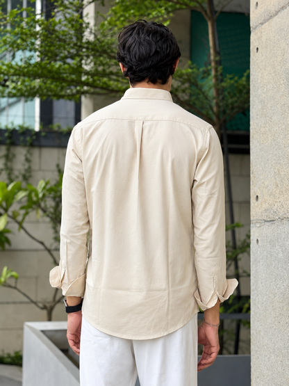 Oxford Sand Full Sleeve Shirt.