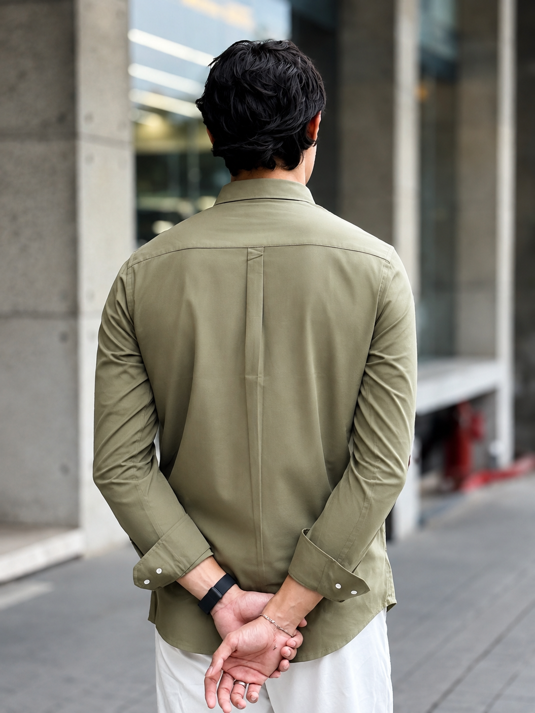 Oxford Olive Full Sleeve Shirt.