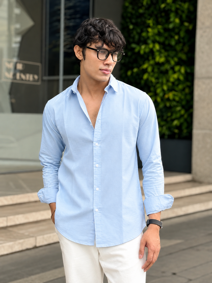 Oxford Sky Blue Full Sleeve Shirt.