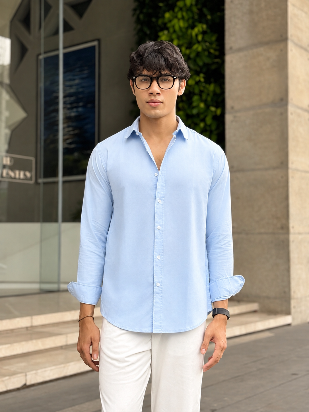 Oxford Sky Blue Full Sleeve Shirt.