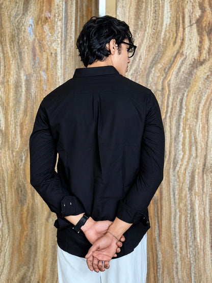 Oxford Black Full Sleeve Shirt.