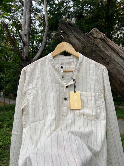Uni Liur Ash Grey Stripe Henley Katua