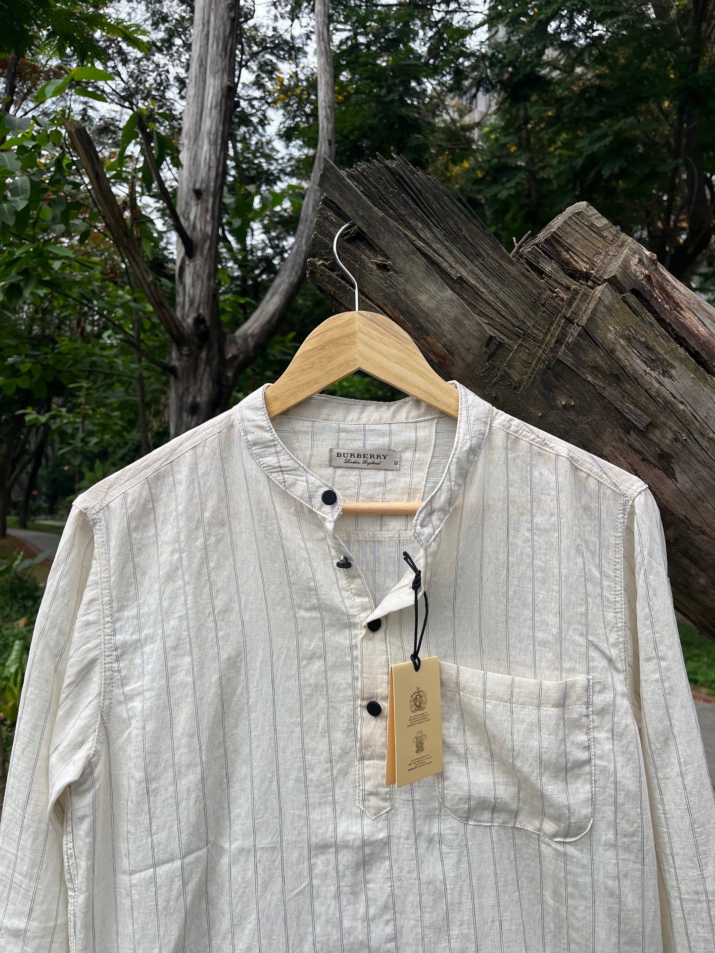 Uni Liur Ash Grey Stripe Henley Katua