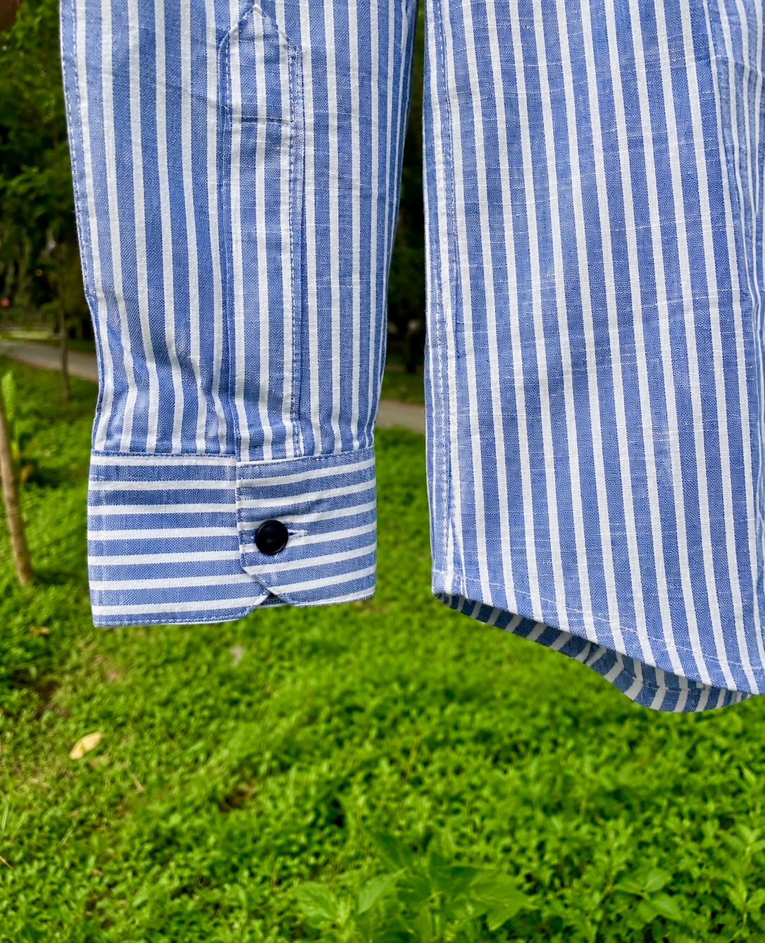 Uni Liur Ocean Blue Stripe Henley Katua