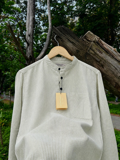Uni Liur Sage Green Stripe Henley Katua