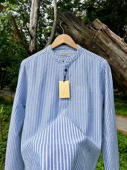 Uni Liur Ocean Blue Stripe Henley Katua