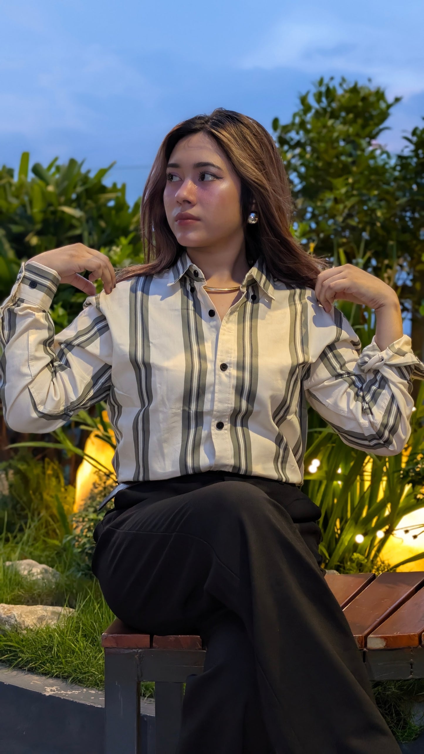 Uni Liur Signature Urban Drift Stripe Shirt.