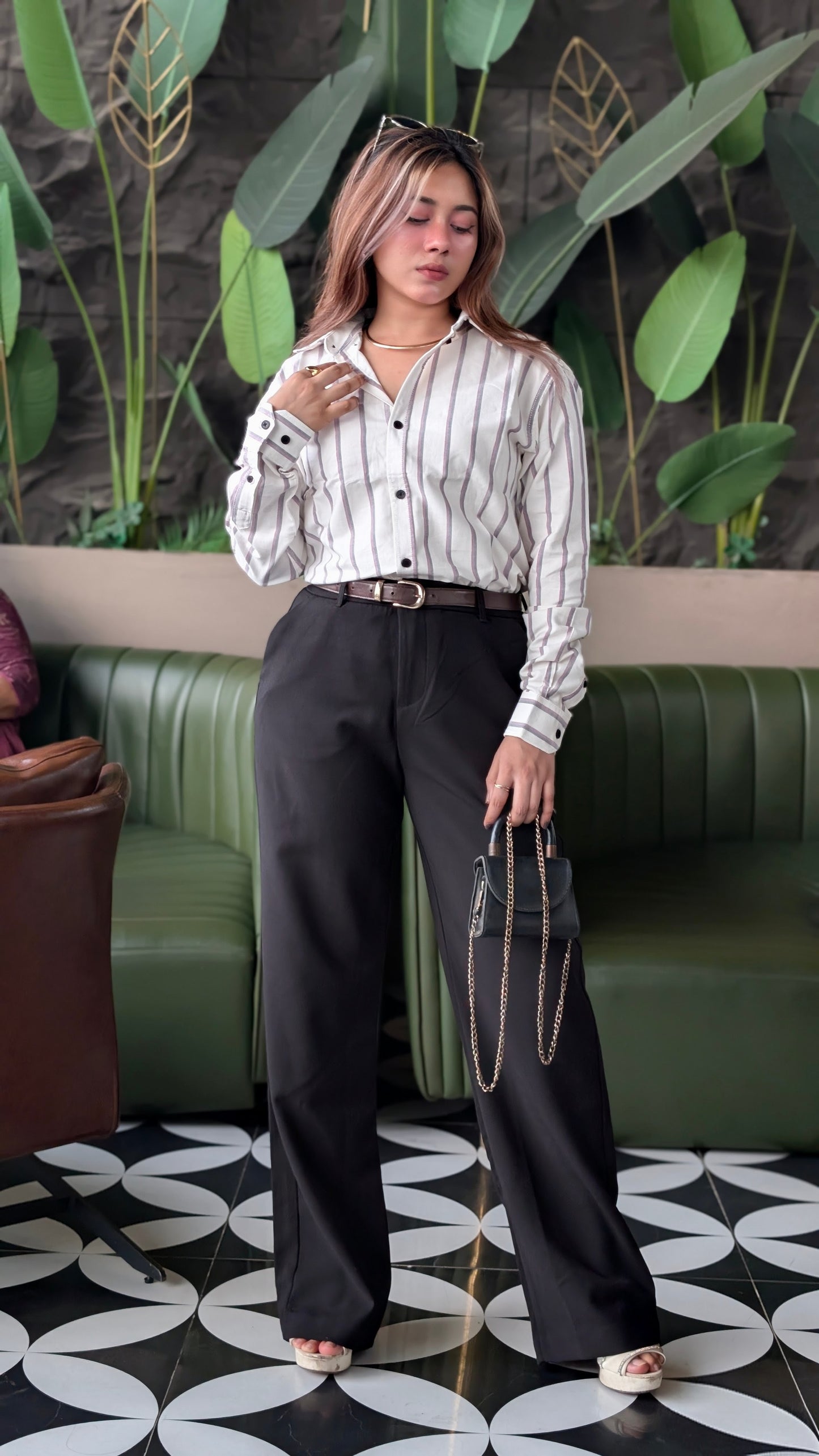 Uni Liur Signature Vanilla Haze Stripe Shirt.