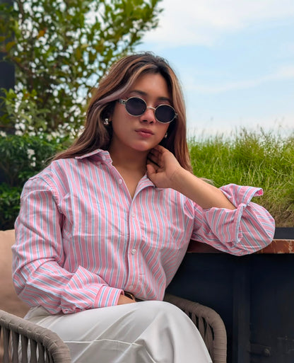 Uni Liur Signature Cotton Candy Stripe Shirt.