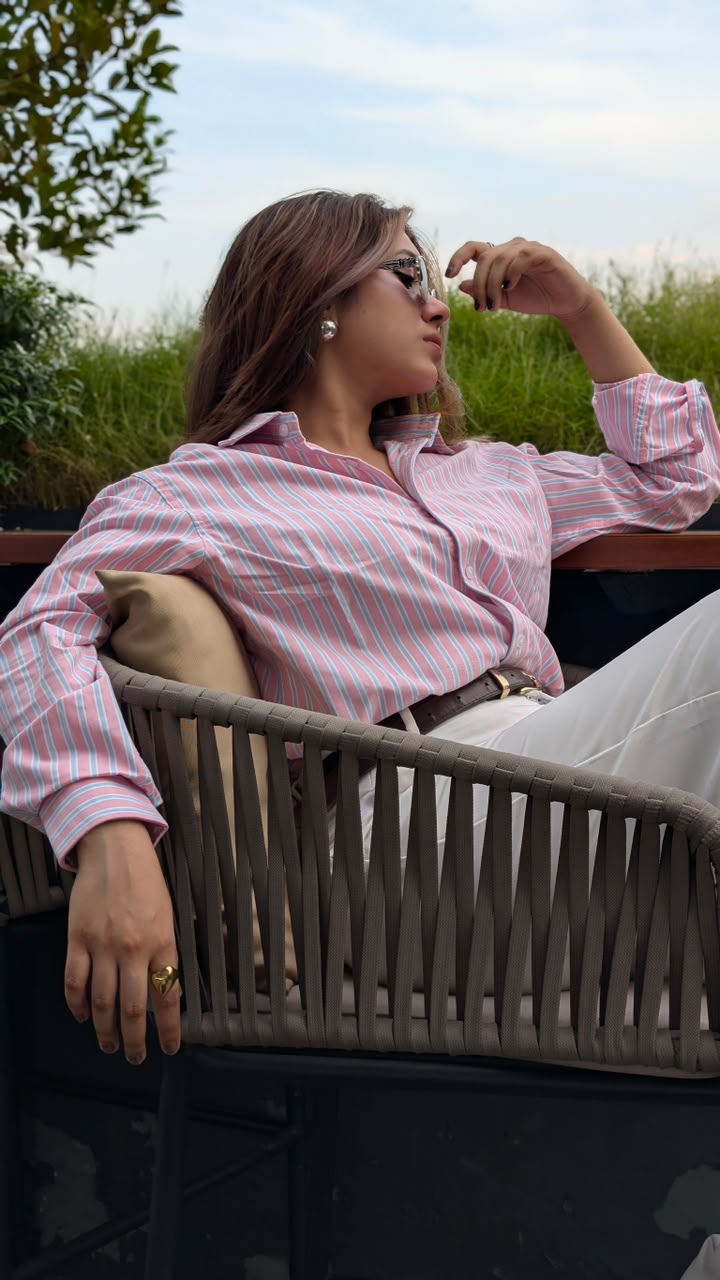 Uni Liur Signature Cotton Candy Stripe Shirt.