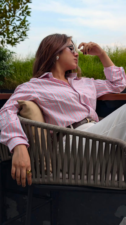 Uni Liur Signature Cotton Candy Stripe Shirt.