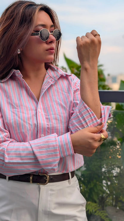 Uni Liur Signature Cotton Candy Stripe Shirt.